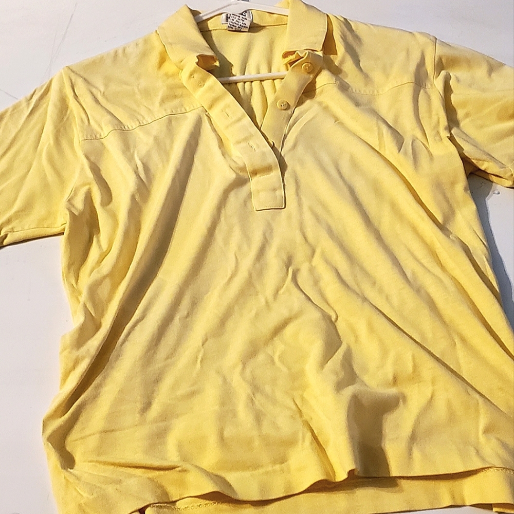 yellow Leon Levin medium short sleeved polo